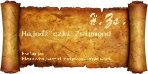 Hajnáczki Zsigmond névjegykártya