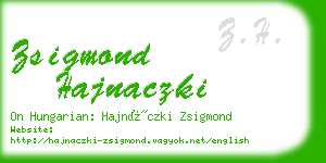 zsigmond hajnaczki business card